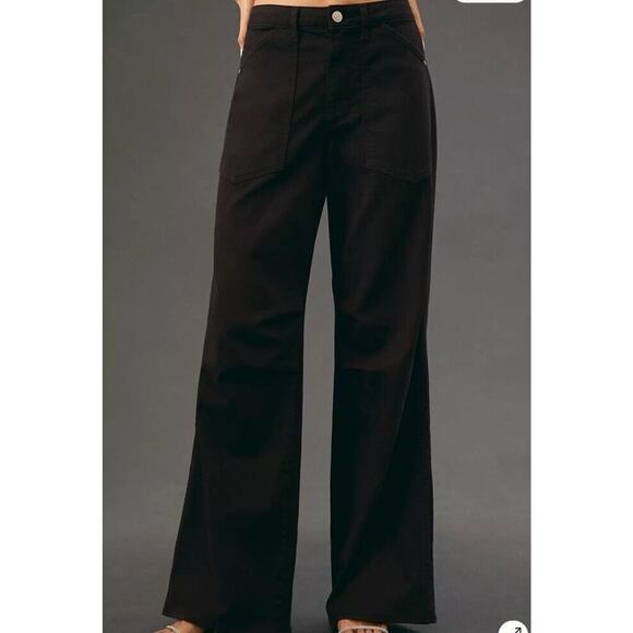 Anthropologie Denim - Anthropologie AMO Severine‎ Cargo High Rise Wide Leg Jeans Size 26 Black Relaxed